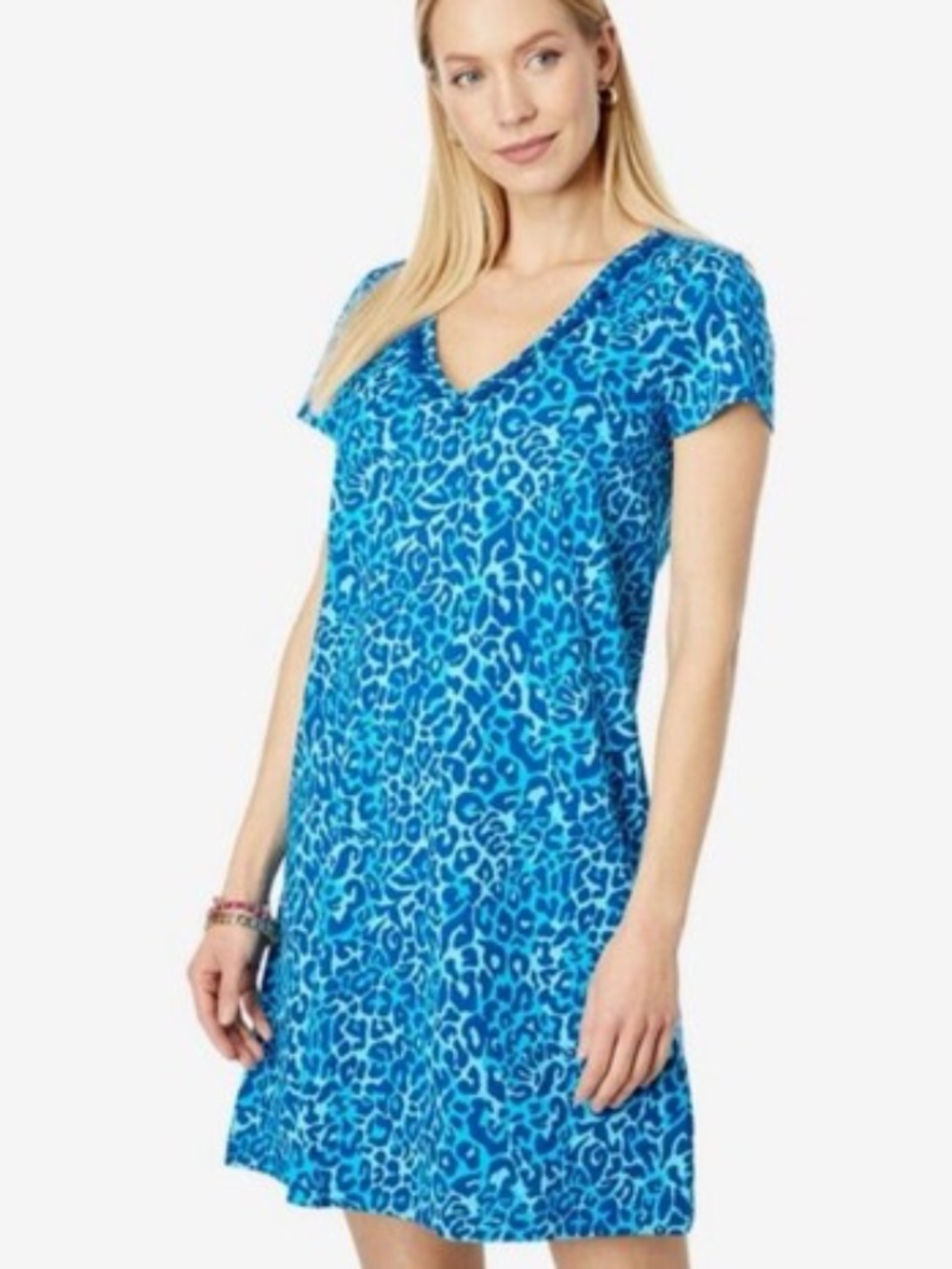 Lilly Pulitzer Etta V-Neck Dress XXS in Blue Oyster Bay Navy My Favorite